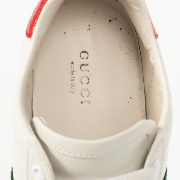 Gucci Ace Bee White Leather Lace-Up Sneakers - Picture 9 of 9